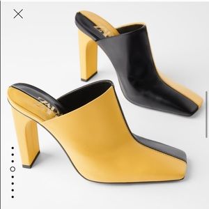 Zara Mules - NEW... yellow & black.